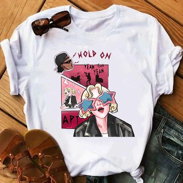 Blackpink Rose Apt Hold On Baskılı Beyaz  Tişört T-shirt 