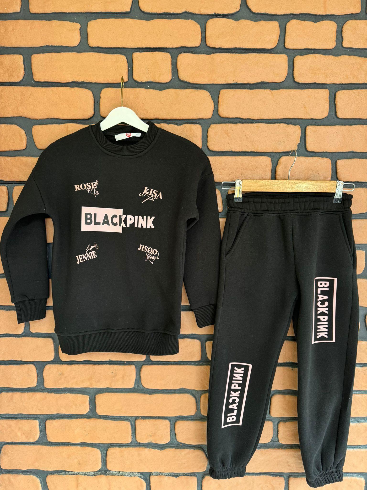 Blackpink Üye İsim Baskılı Siyah Kız Çocuk Eşofman Takımı