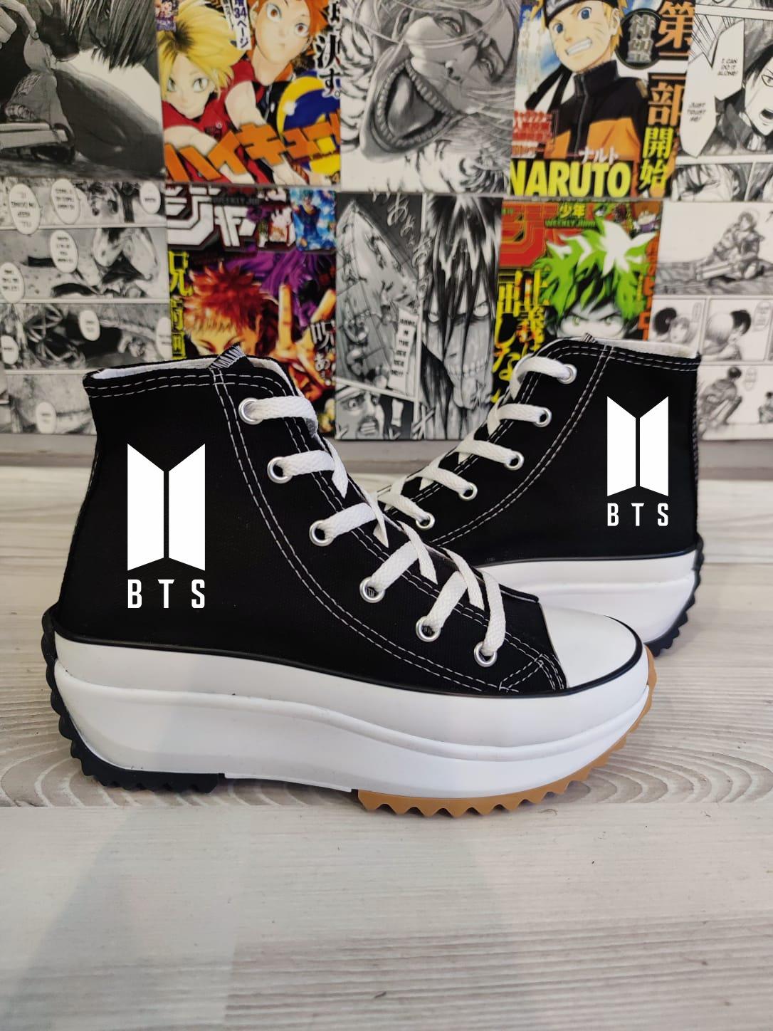 Bts Baskılı Kalın Tırtıklı Taban Spor Ayakkabı Sneaker