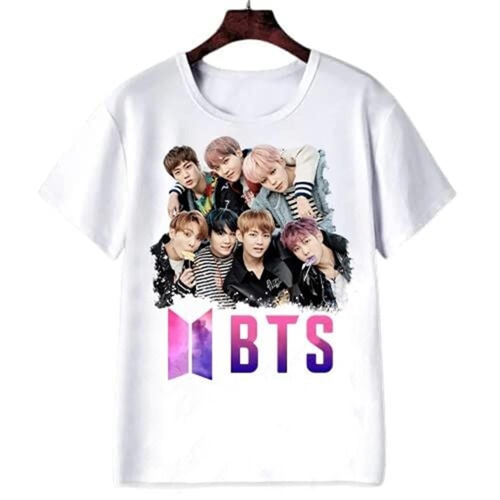 Bts Resim Baskılı Beyaz Oversize Tshirt Tişört