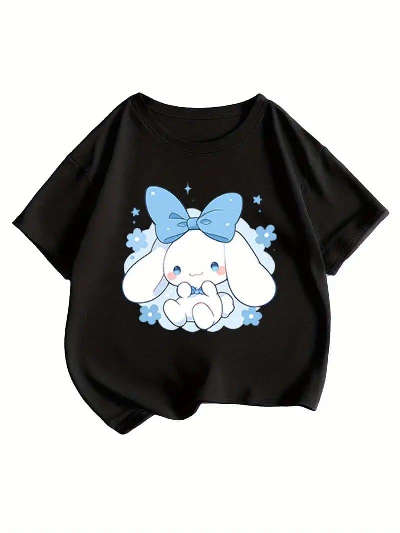 Cinnamoroll Azd Baskılı Siyah Tişört T-SHİRT 