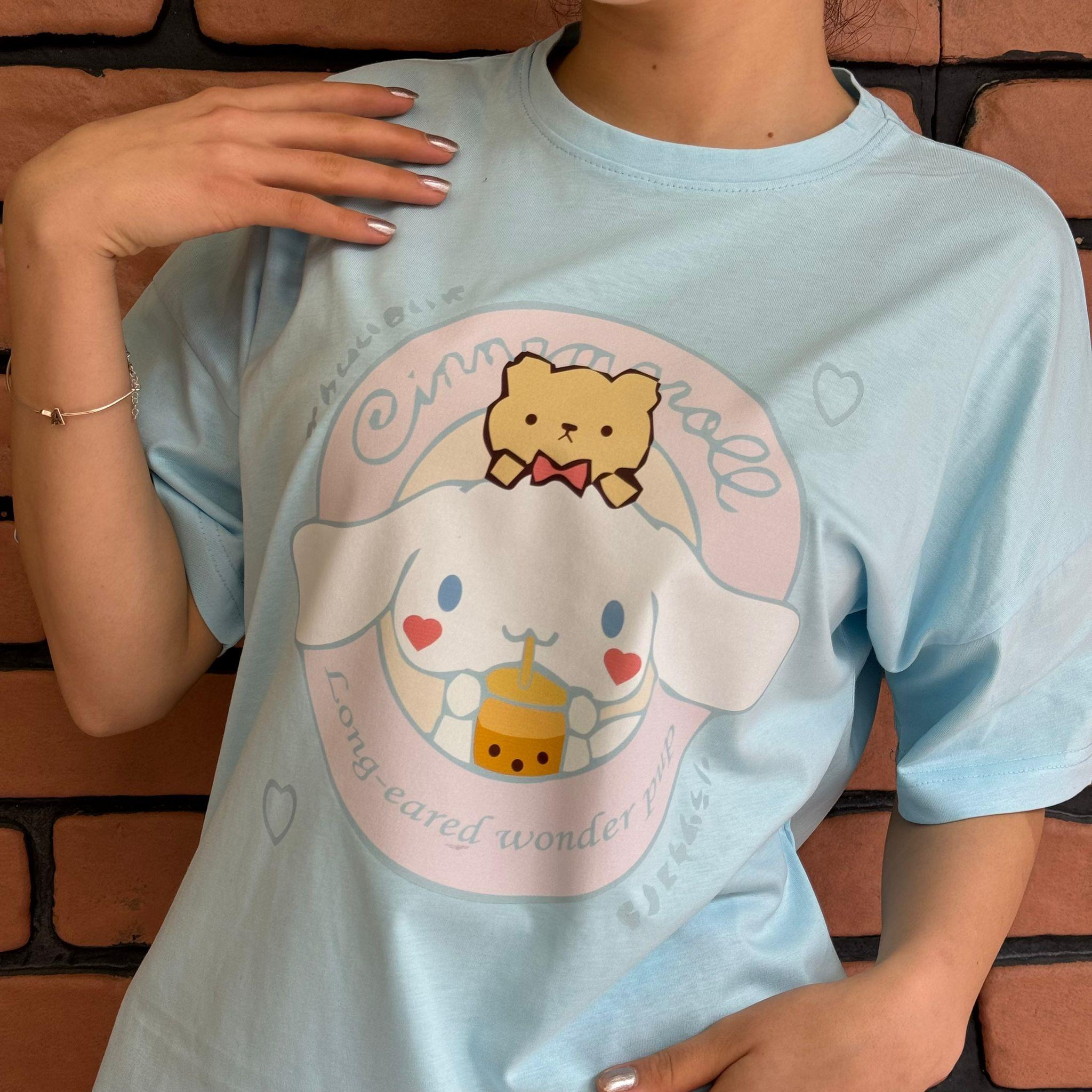 Cinnamoroll Baskılı Bebek Mavisi Tshirt Tişört