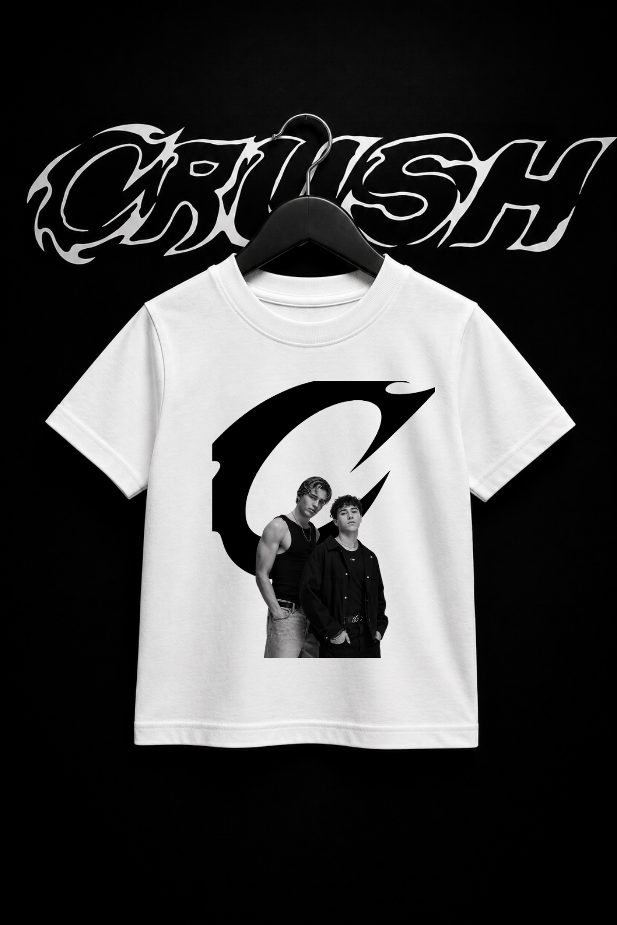 Crush  Baskılı Beyaz Tİşört Tshirt 
