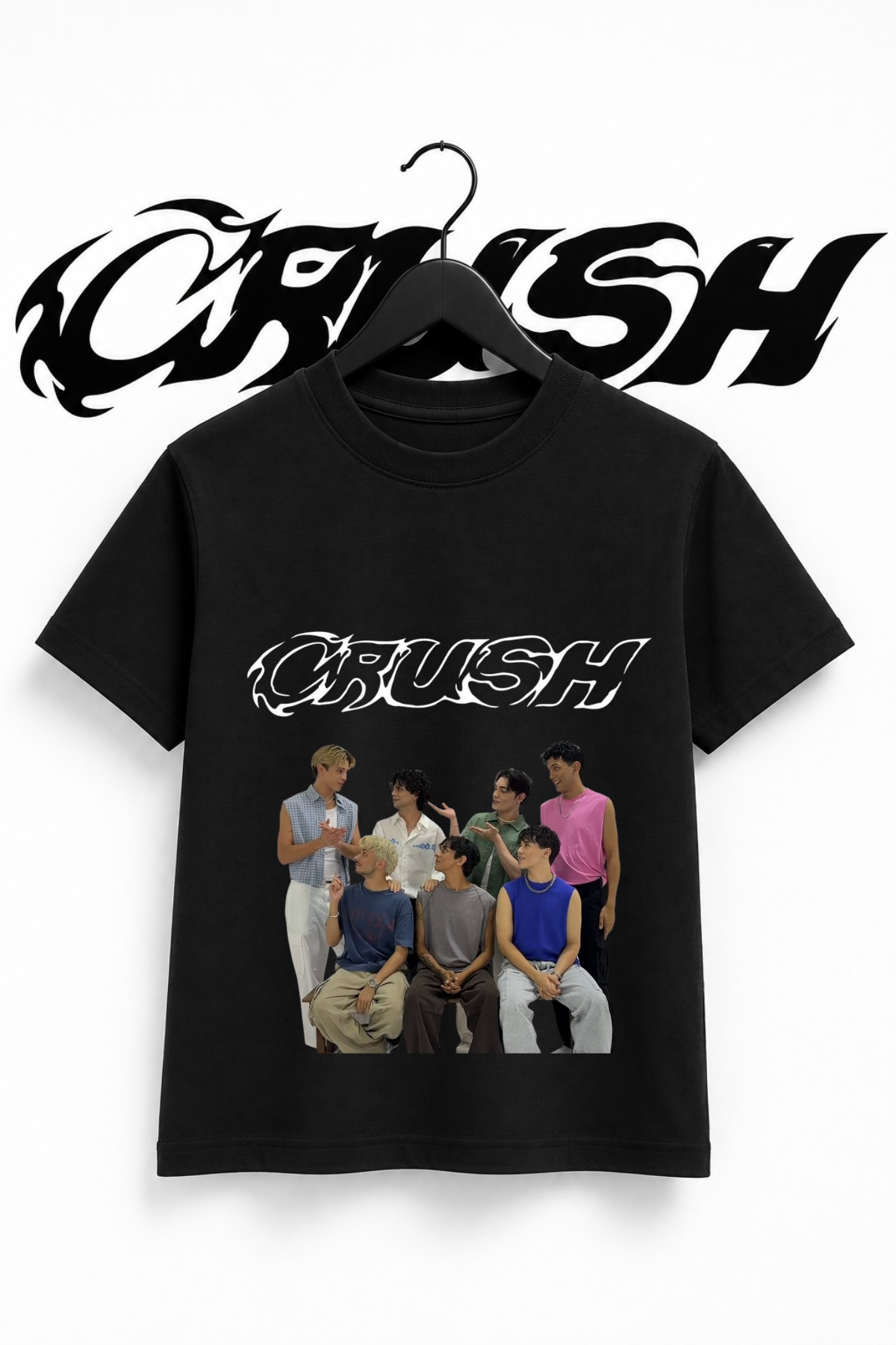 Crush(3) Baskılı Siyah Tİşört Tshirt 