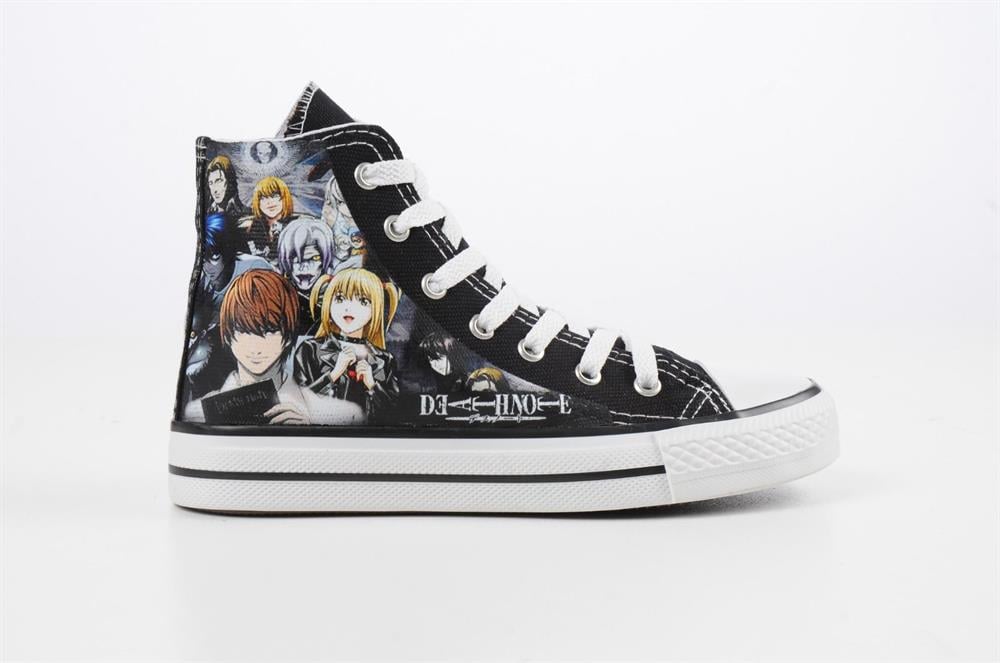 DeathNote Anime Baskılı Siyah Bilekli Spor Ayakkabı Sneaker Özel Tasarım