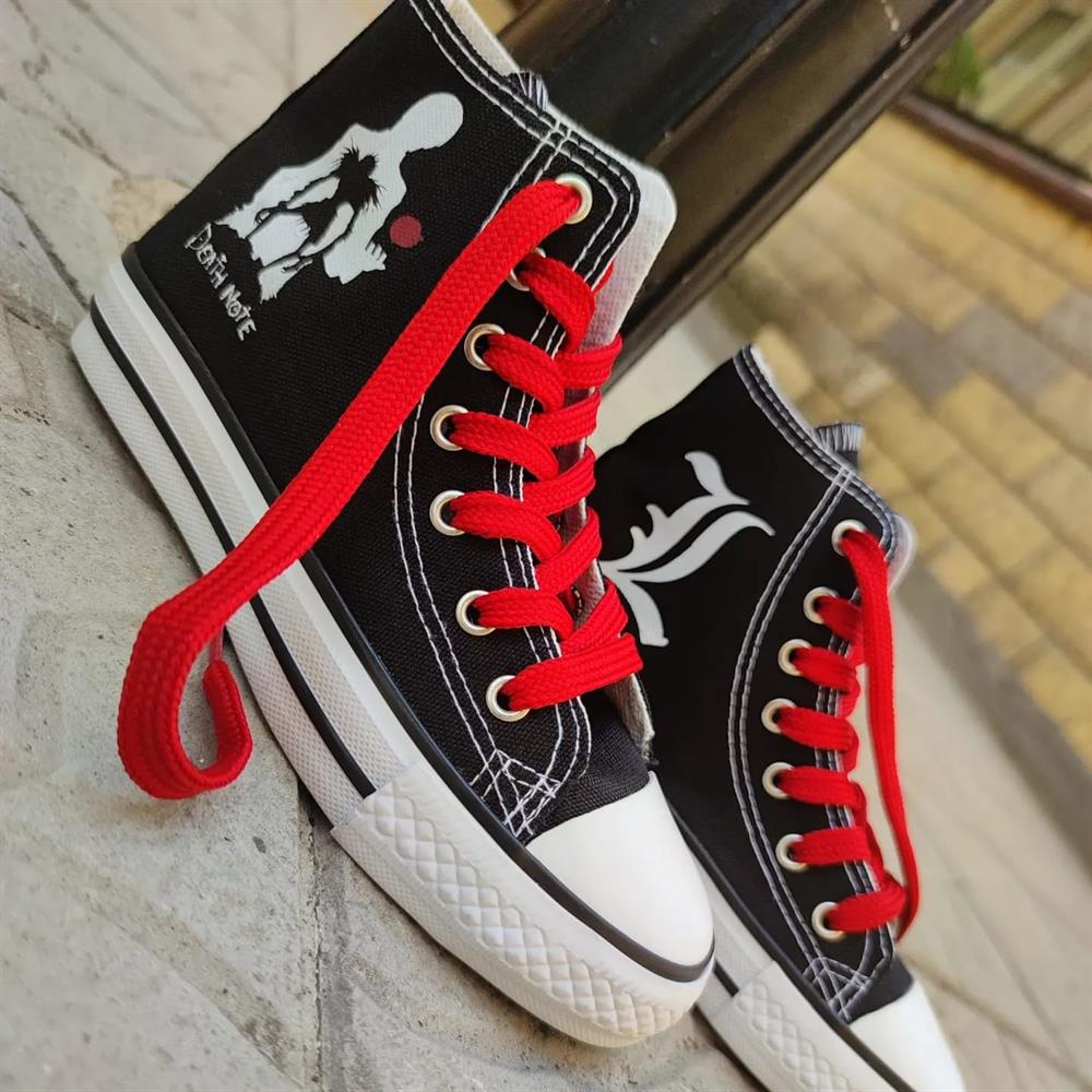 DeatNote Ryuzaki Anime Baskılı Siyah Unisex Bilekli Spor Ayakkabı Sneaker
