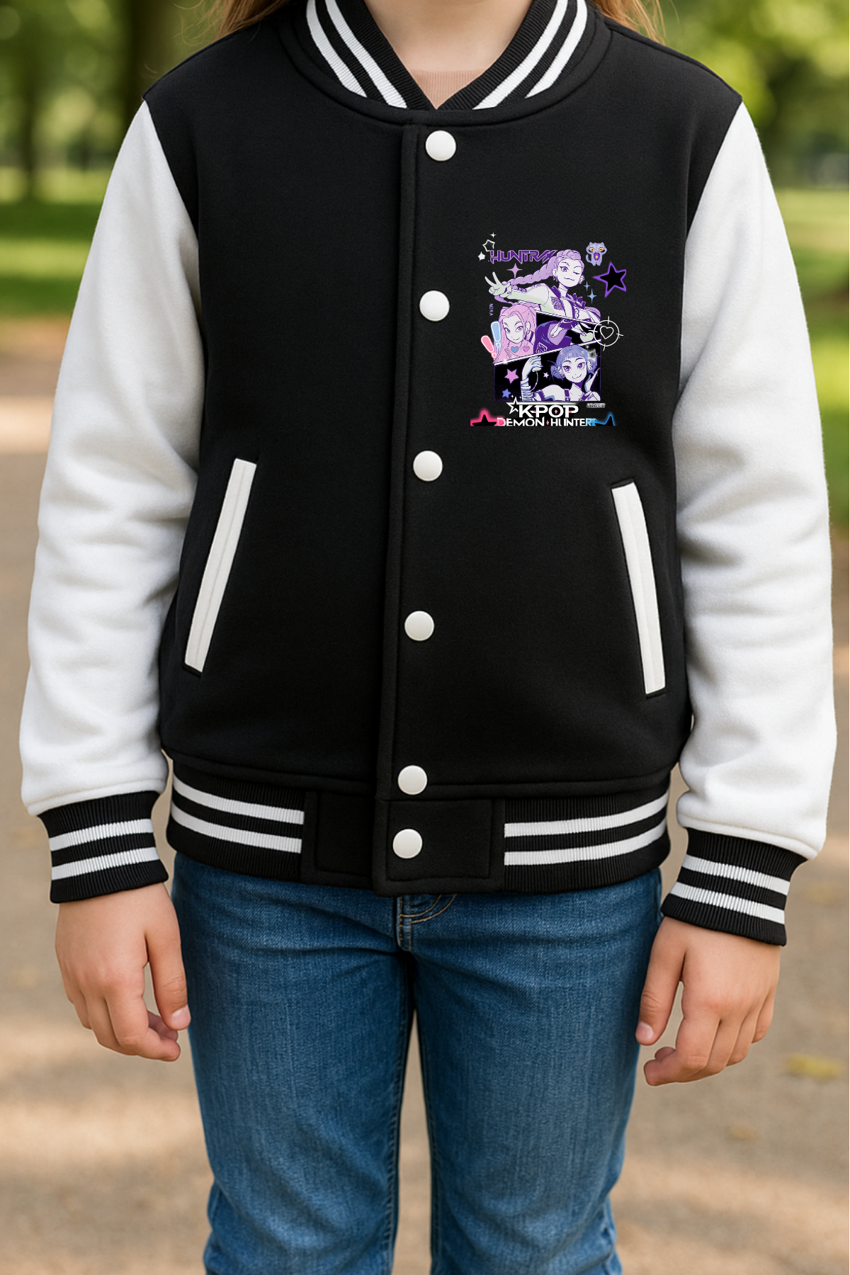 Desenli Siyah Kolej Ceket 