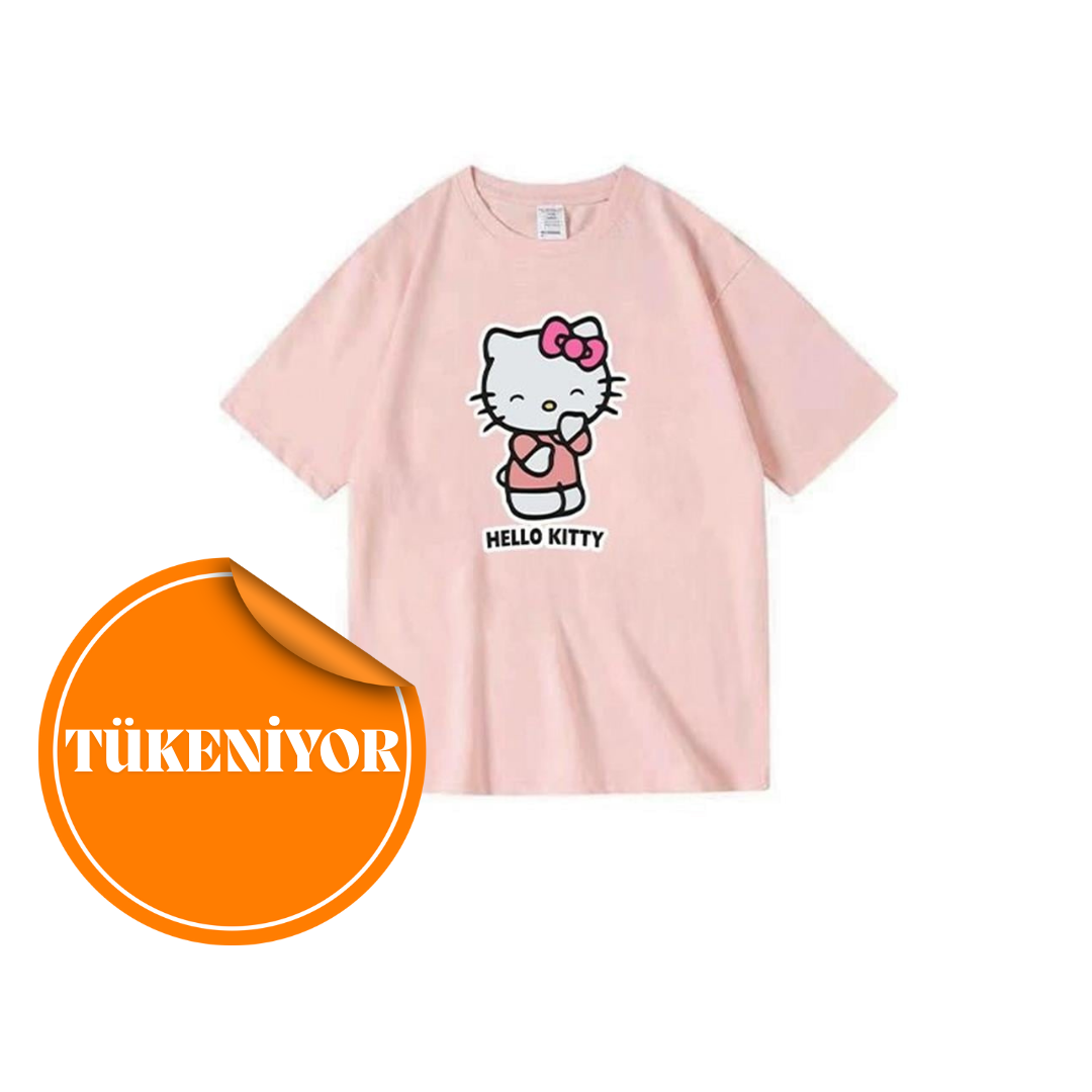 H.Kitty Baskılı Pembe Renk Tshirt