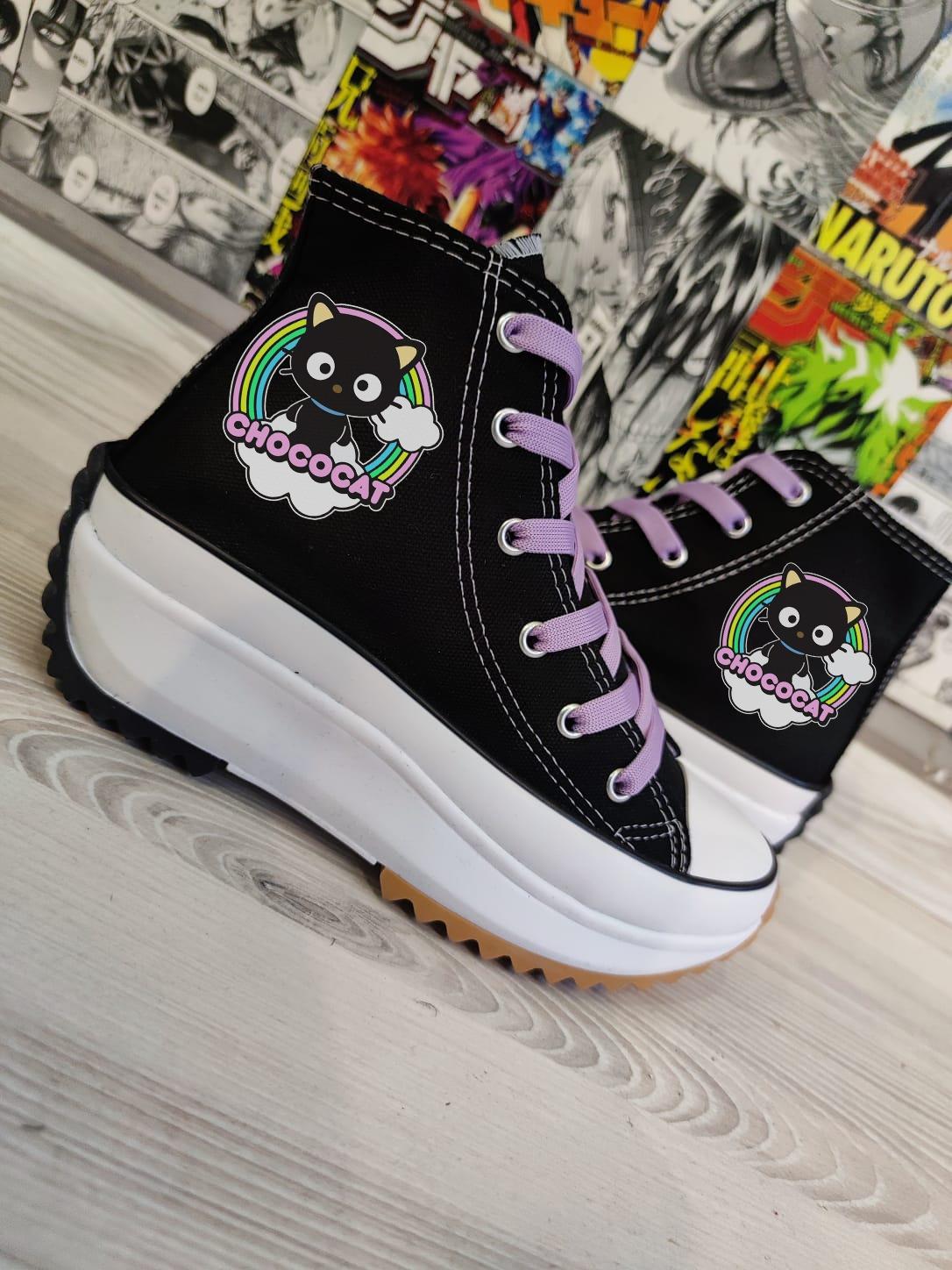 Hellokitty Chococat  Baskılı Kalın Tırtıklı Taban Spor Ayakkabı Sneaker