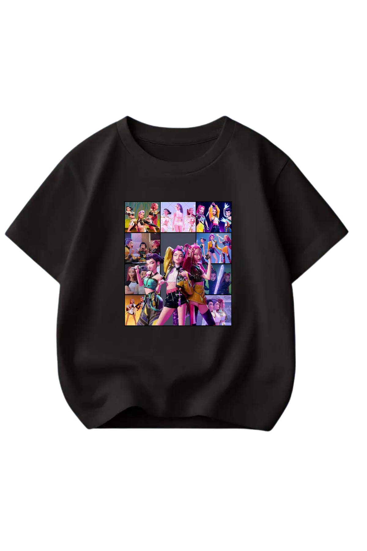 Huntrix Foto Baskılı Siyah T-shirt Tişört 