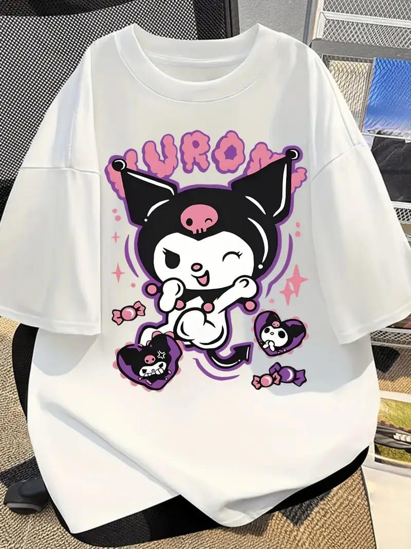 Kuromi 2 kuromi Kalpli Beyaz Tişört T-shirt
