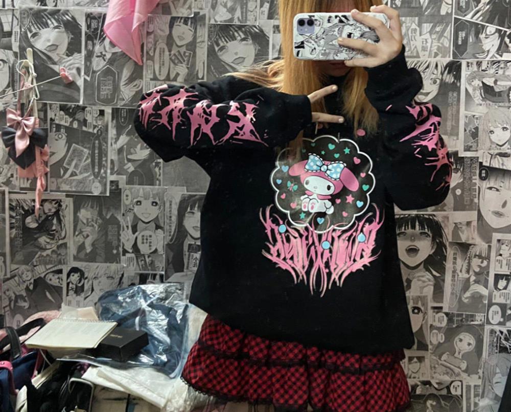 Kuromi Baskılı Sweatshirt Hoodies