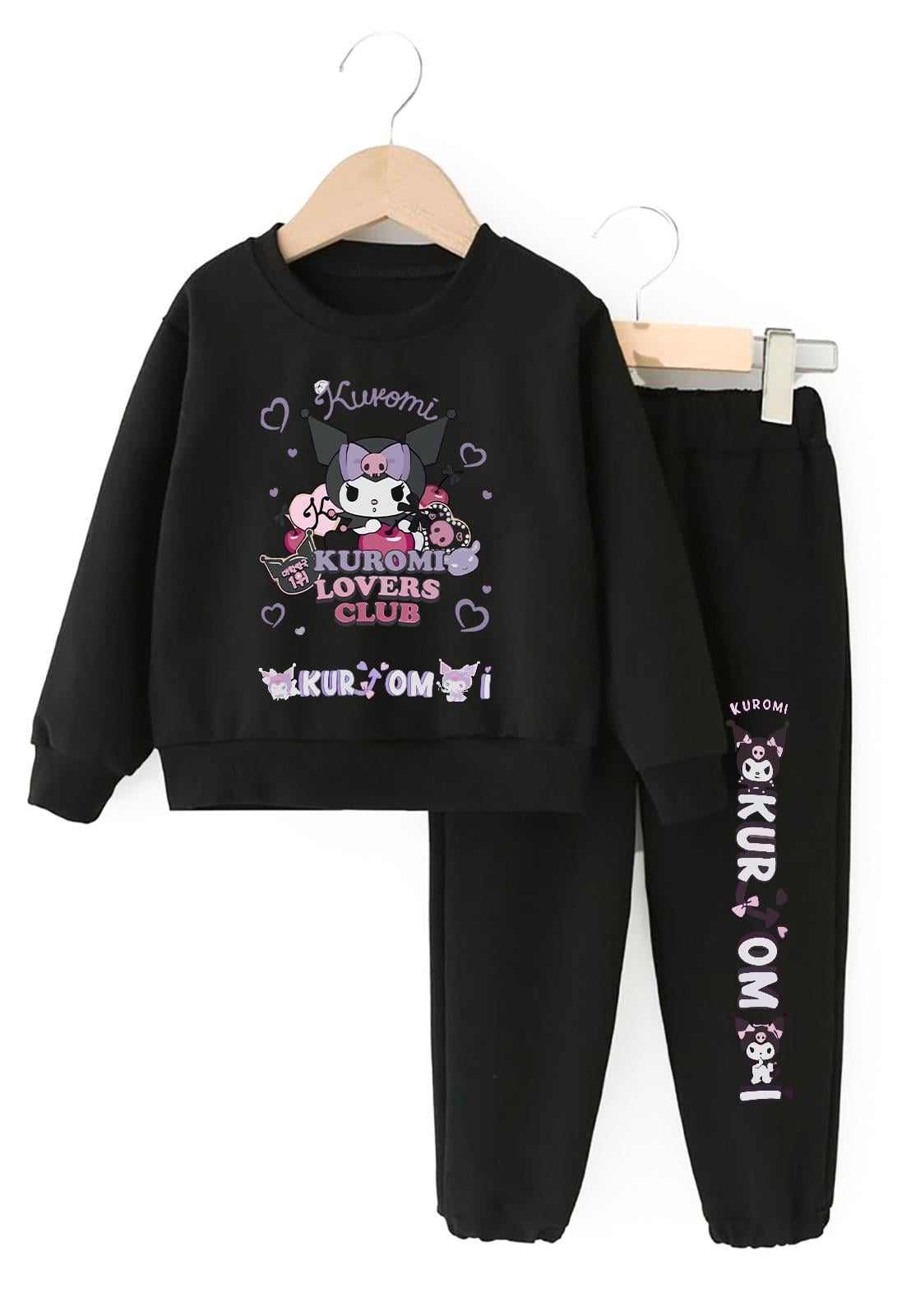 Kuromi Lovers Baskılı Siyah Kız Çocuk Eşofman Takım 