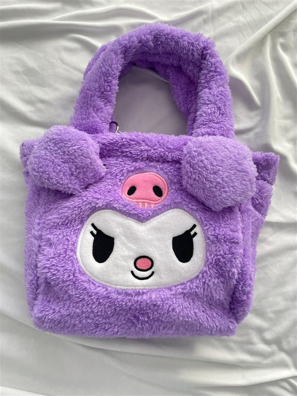 Kuromi Mor Peluş Çanta