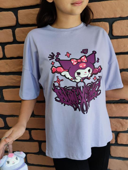 mymelody&kuromi yeni  Lila Tişört Thsirt 