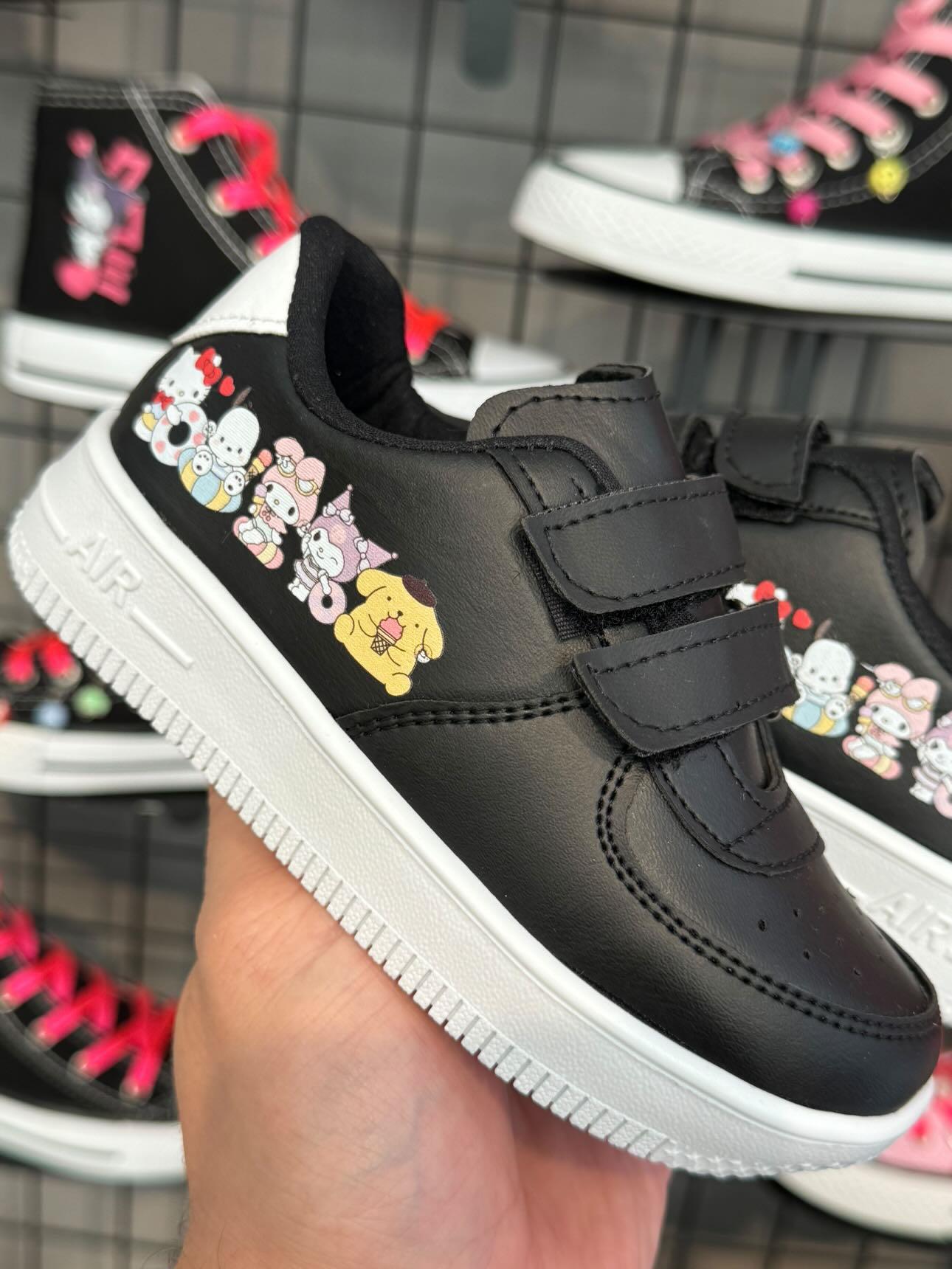 Kuromi Ve Arkadaşları Baskılı Siyah Spor Ayakkabı Sneaker 