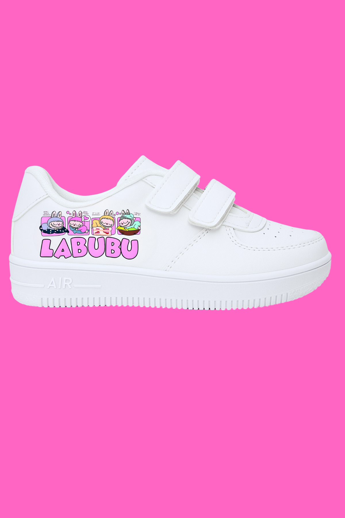 Labubu 4 lü Baskılı Siyah Çırtlı Spor Ayakkabı 