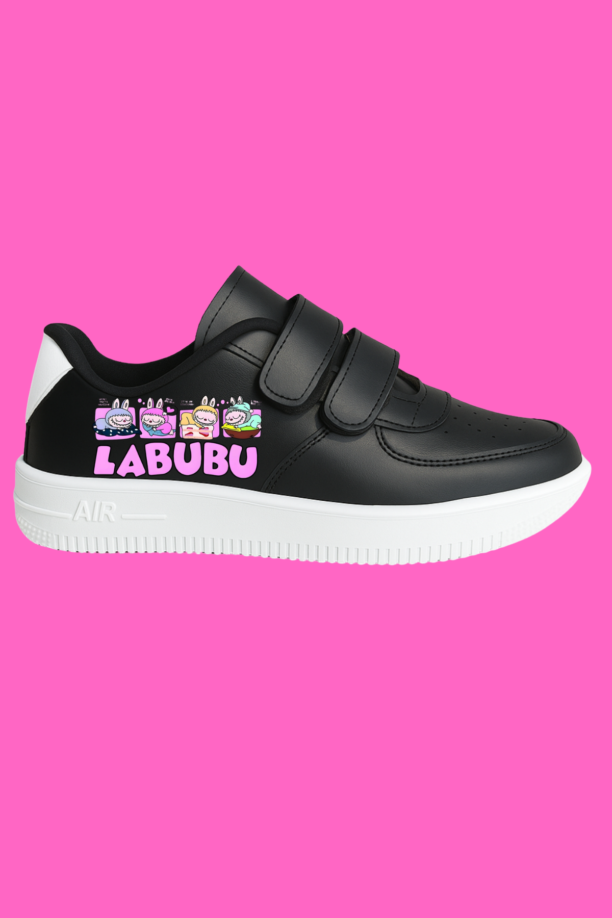 Labubu 4 lü Baskılı Siyah Çırtlı Spor Ayakkabı 