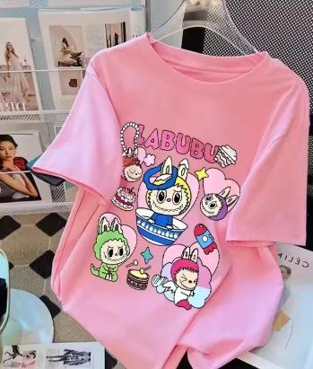 Labubu Baskılı Yeni Sezon Pembe T-shirt
