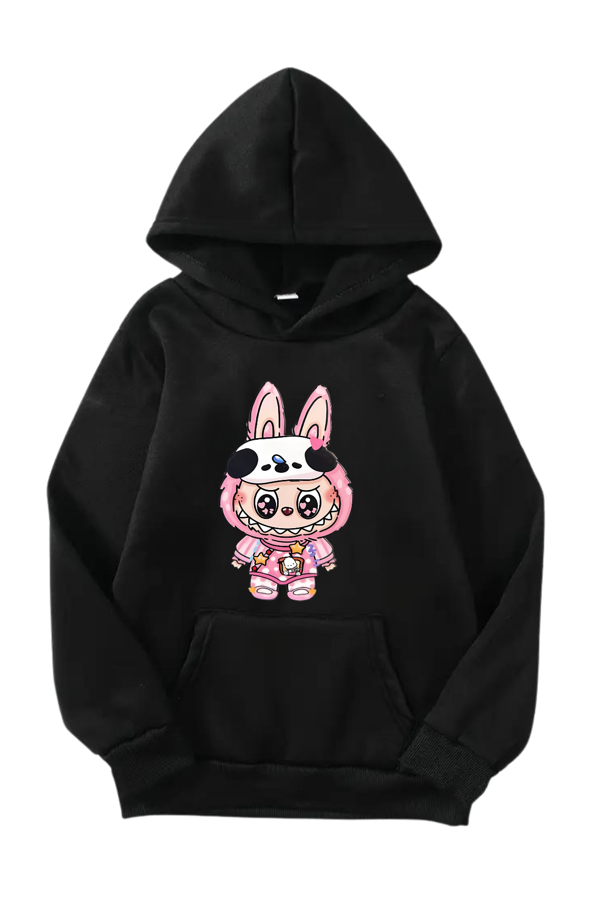 Labubu Tek Baskılı Kapüşonlu Sweatshirt Hoodie