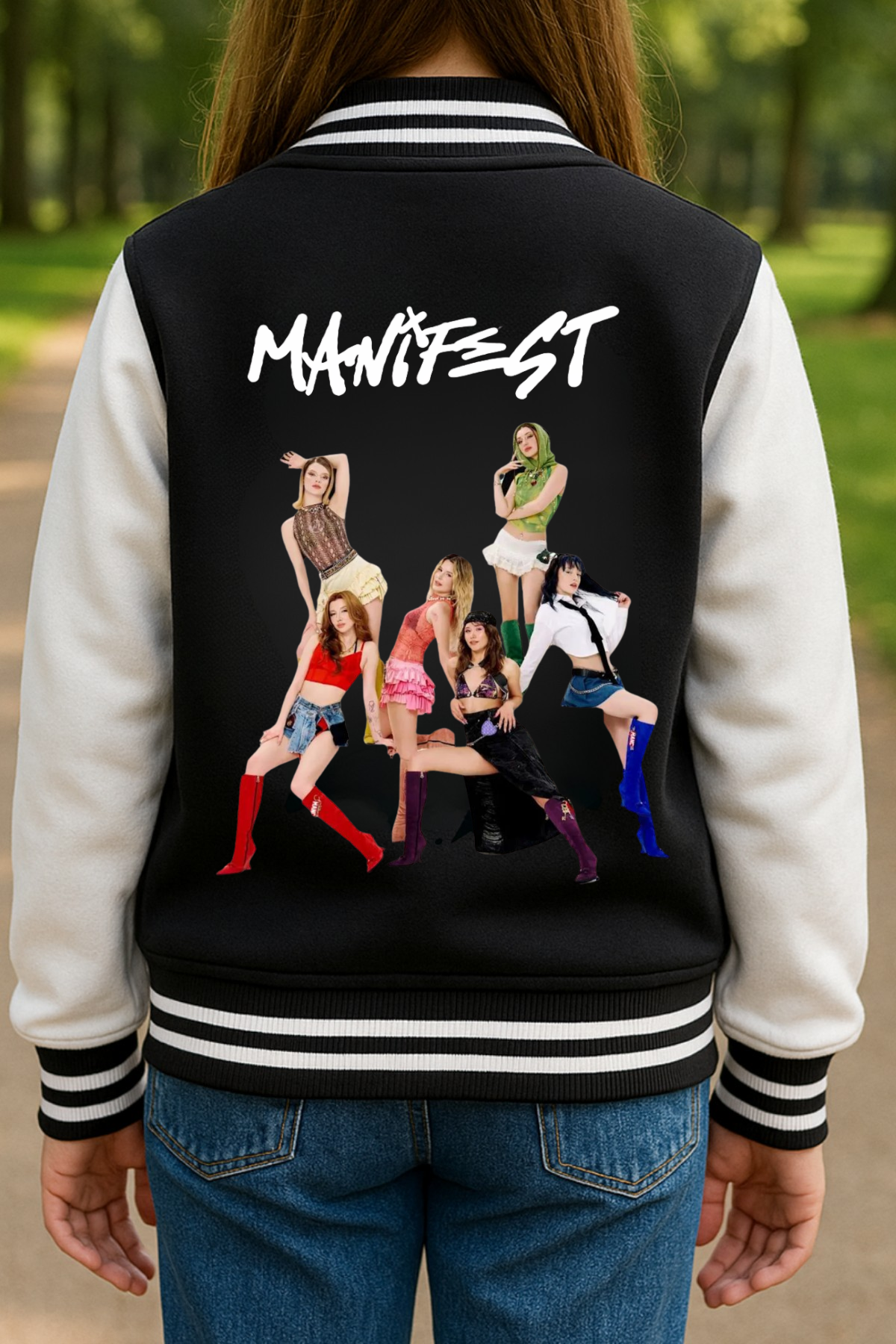 Manifest Baskılı Siyah Kolej Ceket (3) 