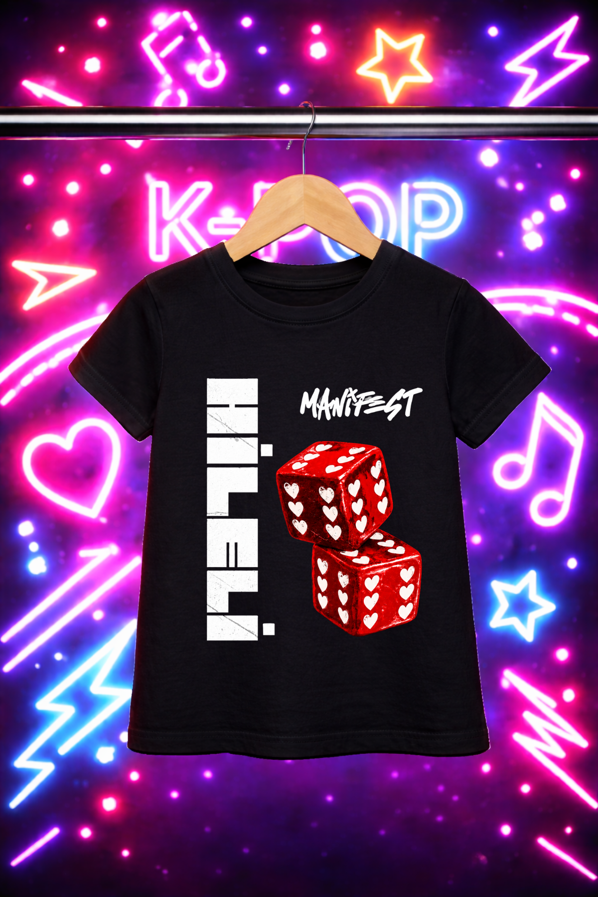 Manifest Başrol Hileli Baskılı Siyah Tişört Tshirt