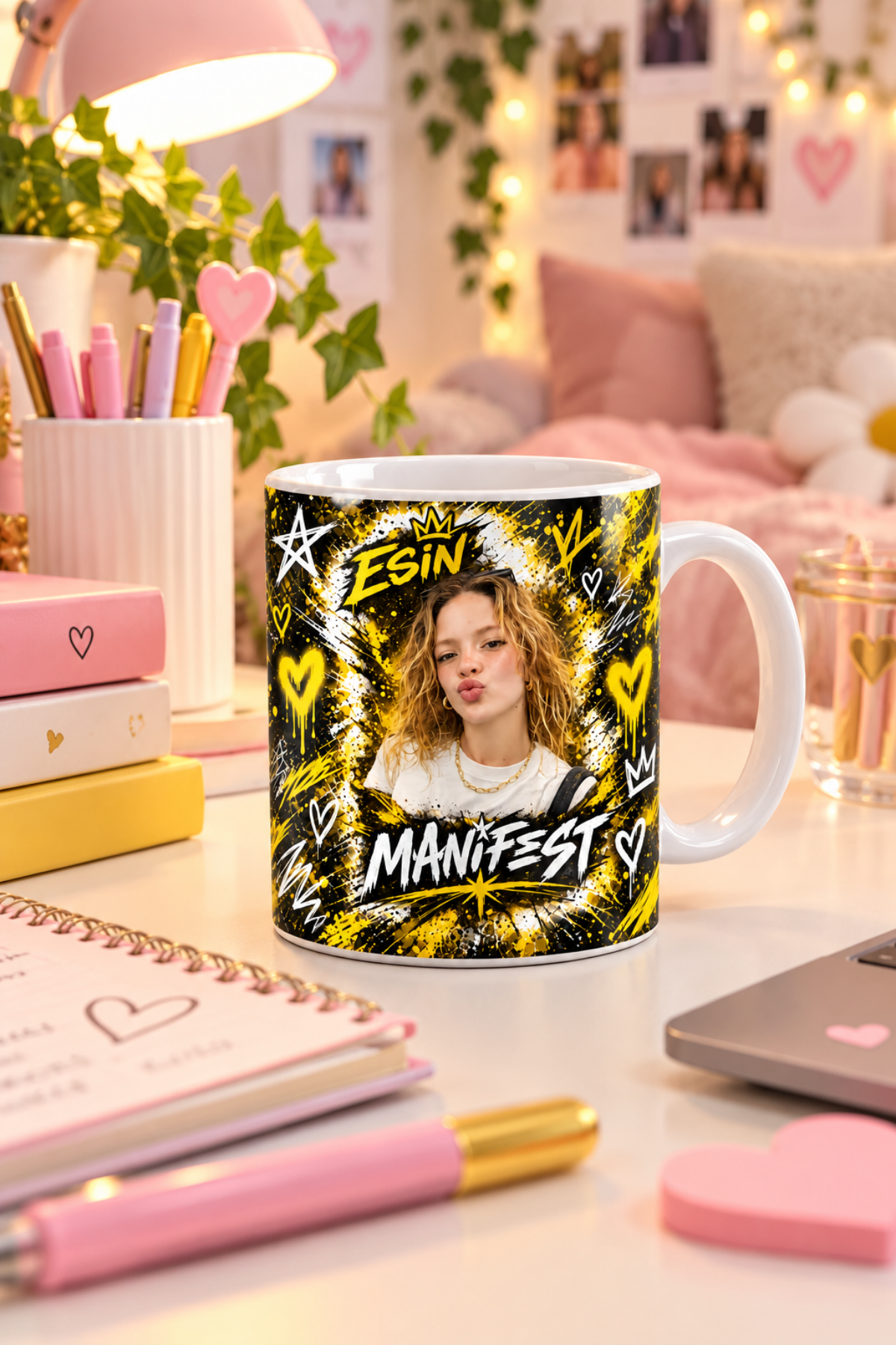 Manifest Esin Baskılı Porselen Kupa Bardak