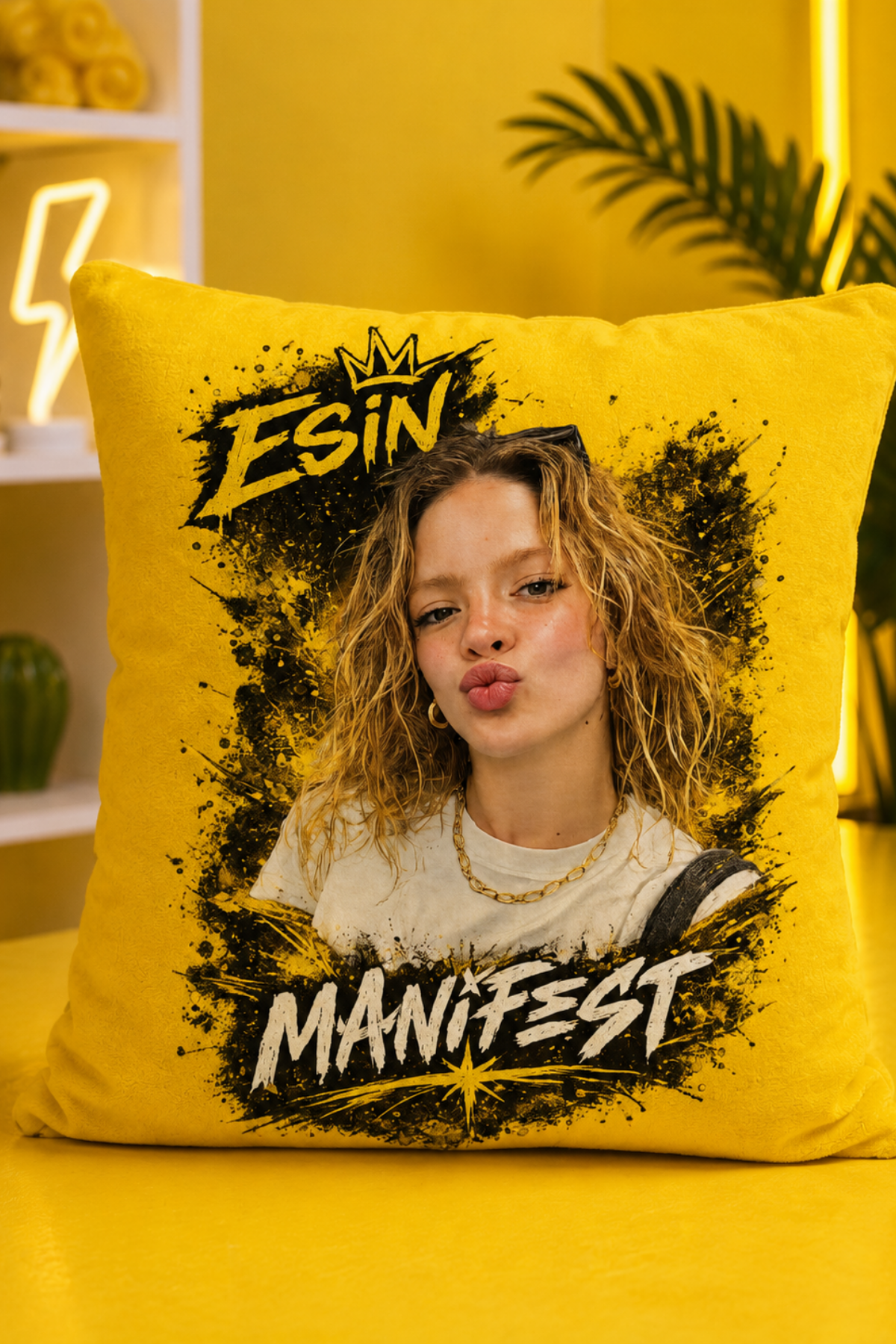 Manifest Esin Yeni Baskılı Çok Amaçlı Yumuşacık Yastık/Kırlent 