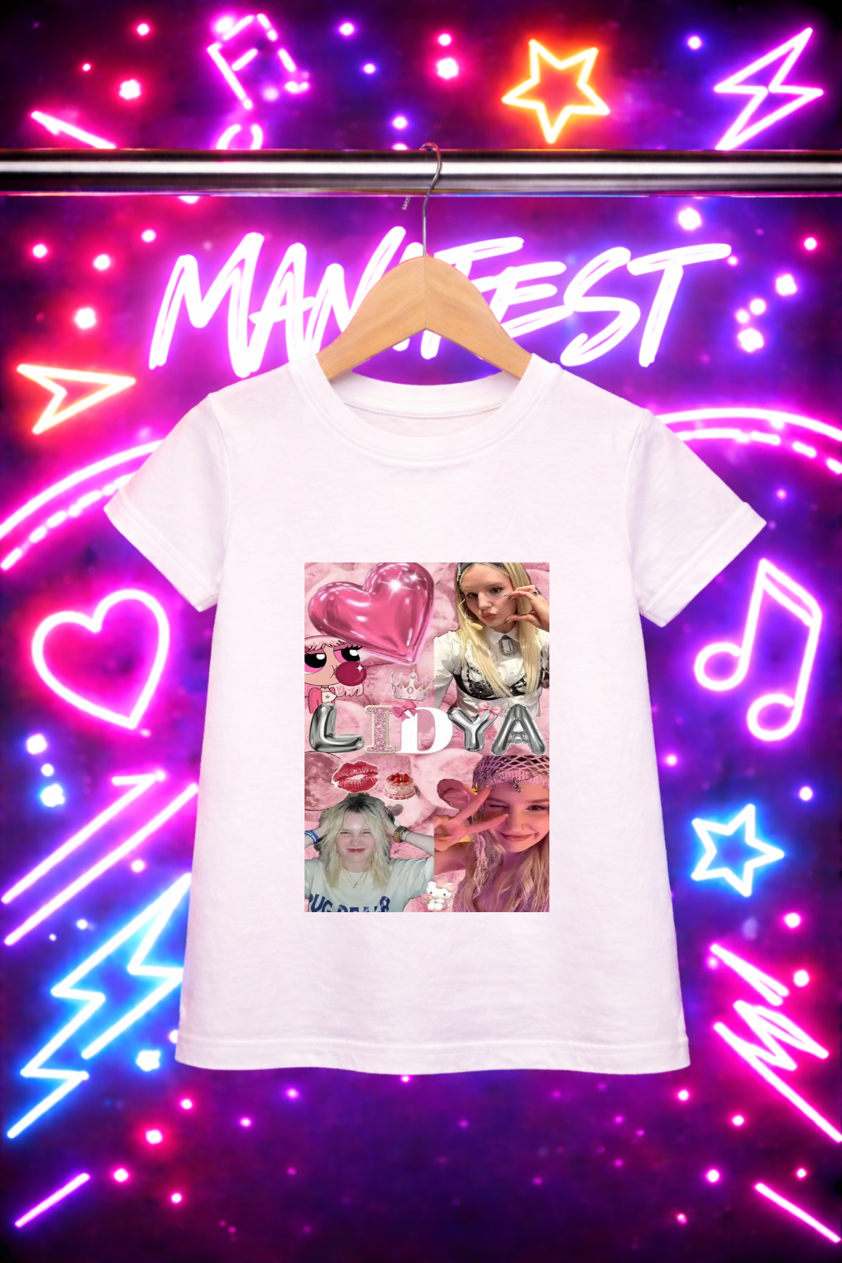 Manifest Lidya Baskılı Beyaz Tişört