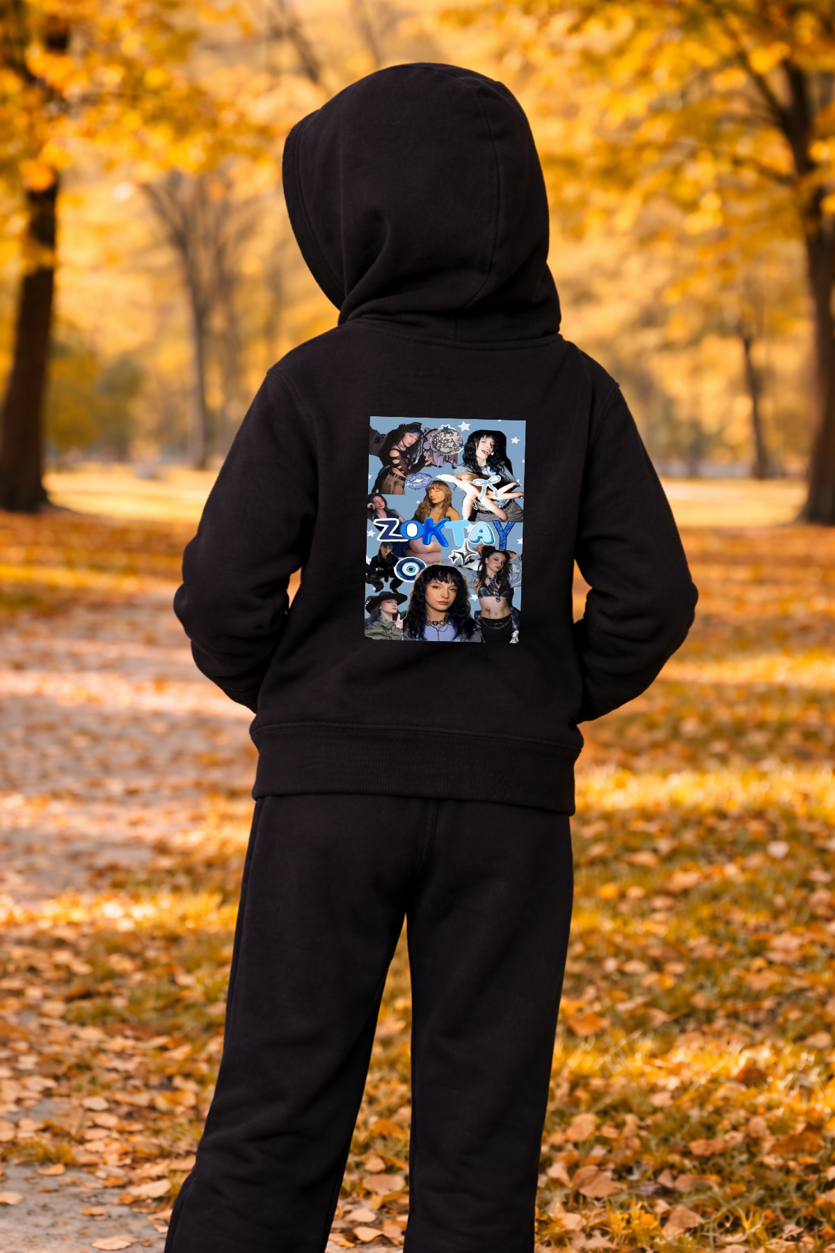 Manifest Zoktay Baskılı Siyah Fermuarlı Kapüşonlu Hırka Sweatshirt (4)