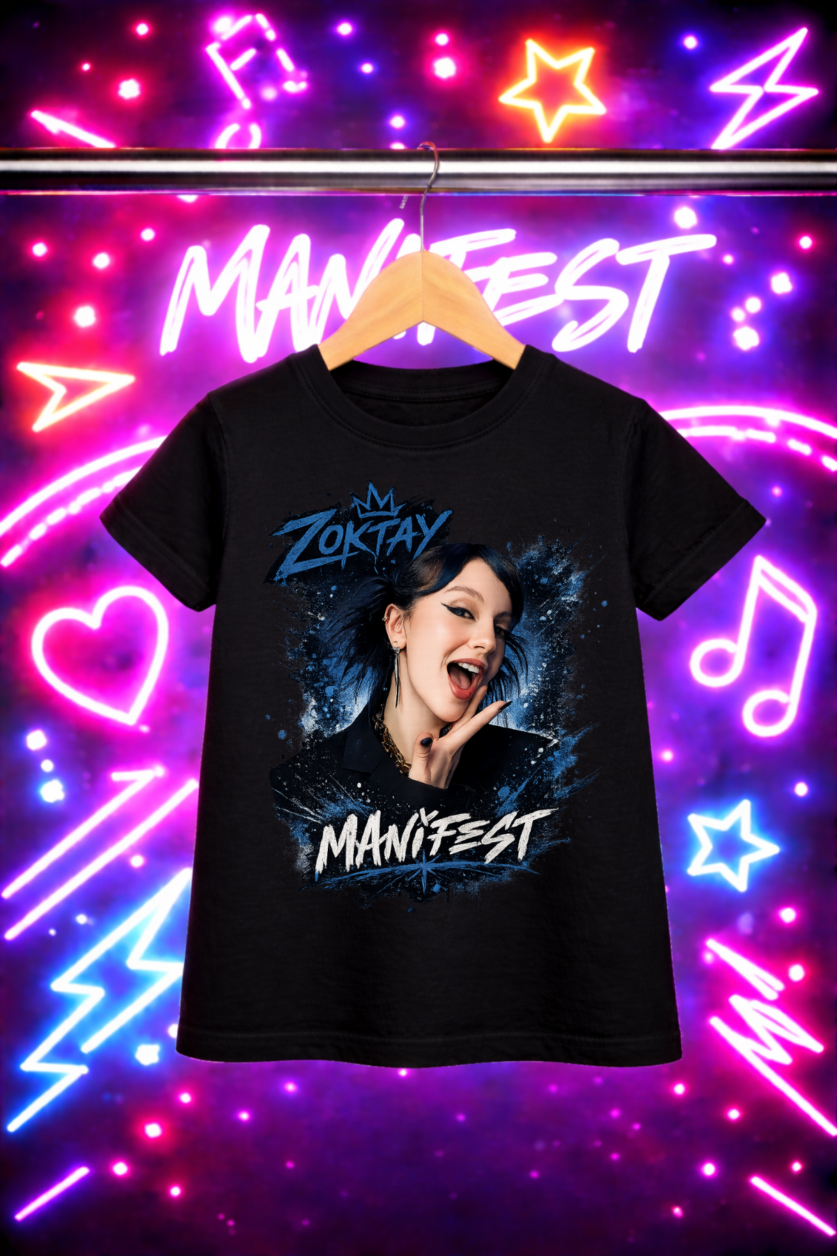 Manifest Zoktay Yeni Baskılı Siyah Tişört Tshirt