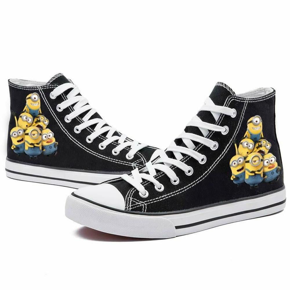 Minions Baskılı Siyah Bilekli Spor Ayakkabı Sneaker