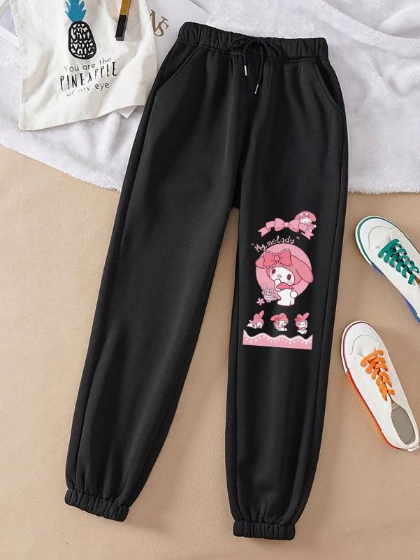 My Melody Tam Baskılı Siyah  Eşofman Altı