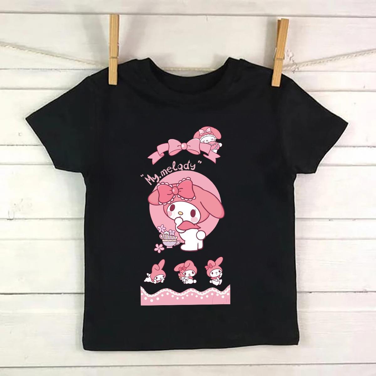Mymelody Çoklu Baskılı Siyah Tshirt Tişört