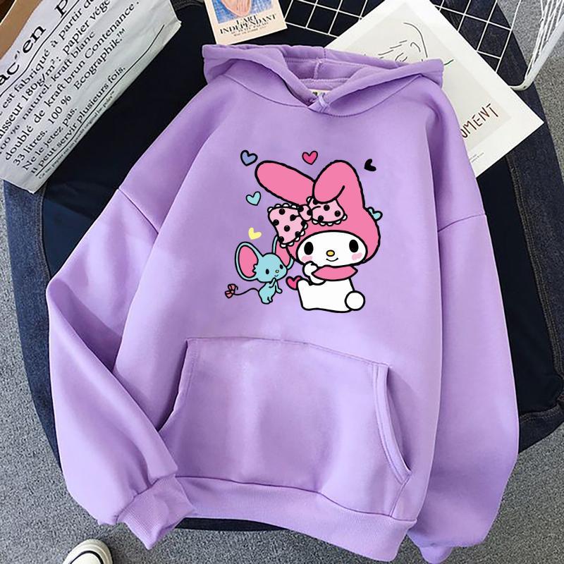 Mymelody Kalp Baskılı Lila Kız Çocuk Sweatshirt