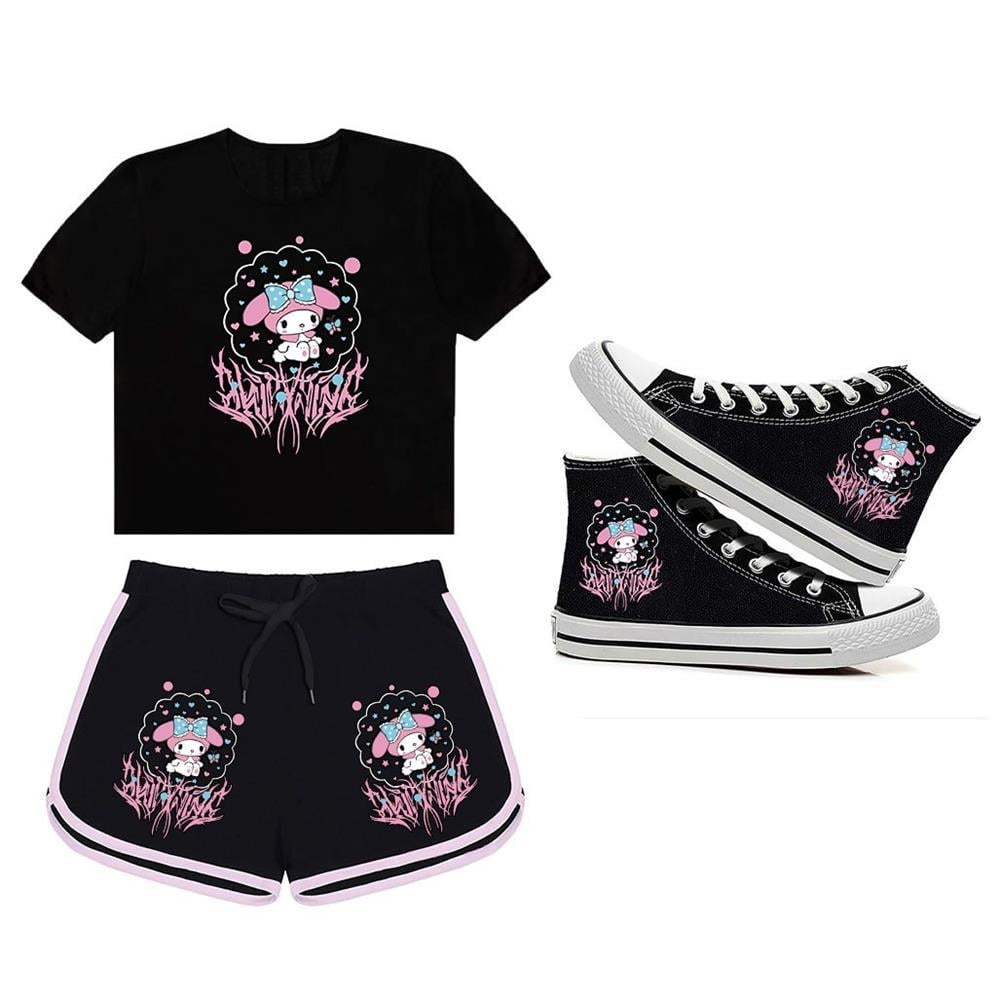 Mymelody Saçaklı Ayakkabı,Şort,Thisrt Kombin 