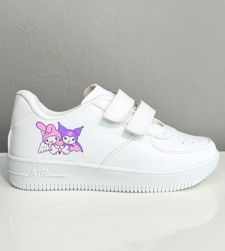 Mymelody&Kuromi Baskılı Beyaz  Çırtlşı Spor Ayakkabı Sneaker 