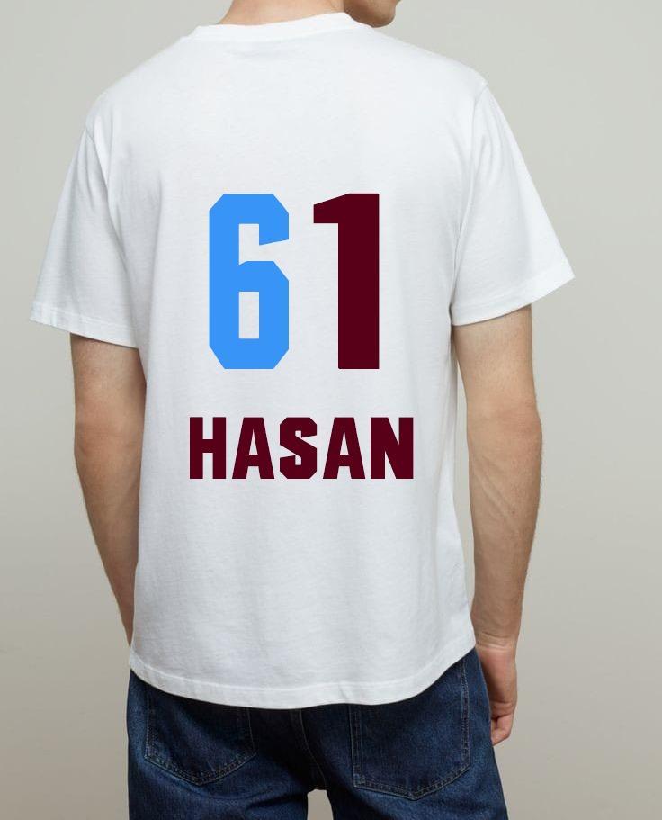 Ön Tarafta Türkiye AyYıldız Baskısı Arka Tarafta Numara Ve İsim Baskılı Beyaz Kişiye Özel Tişört (şehir 61 detaylı)