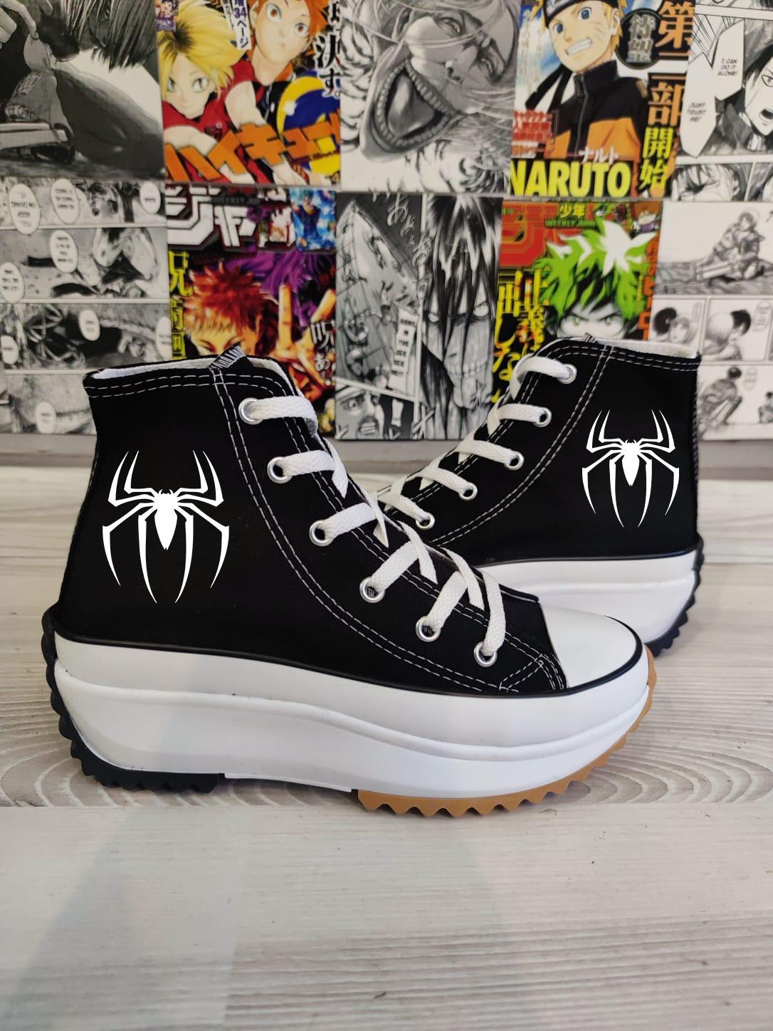 Örümcek Baskılı Kalın Tırtıklı Taban Spor Ayakkabı Sneaker