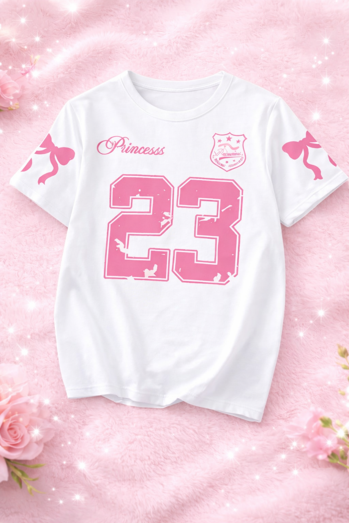 Princess Baskılı Beyaz Unisex Tişört Tshirt