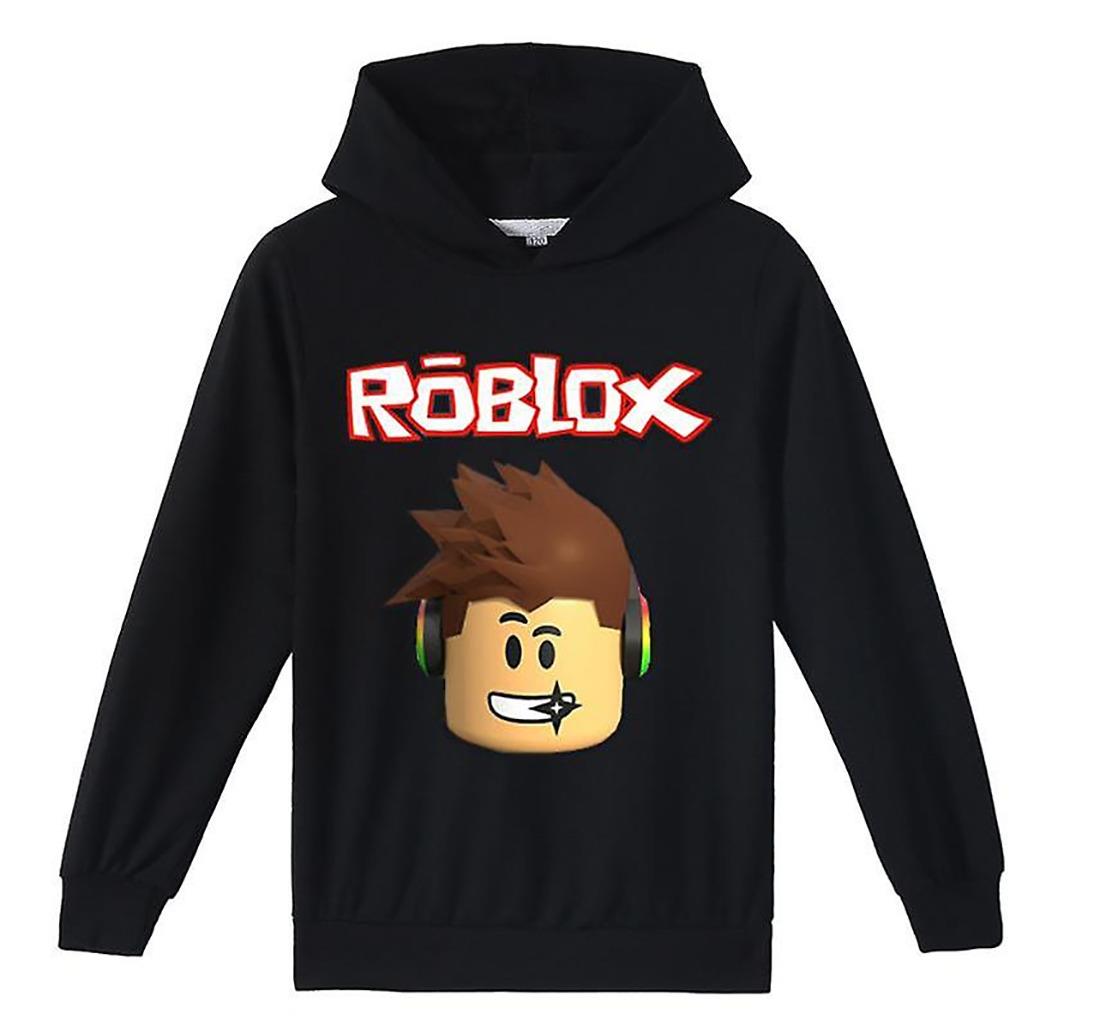 Roblox Baskılı Siyah Oversize Sweatshirt Kapüşonlu Hoodie