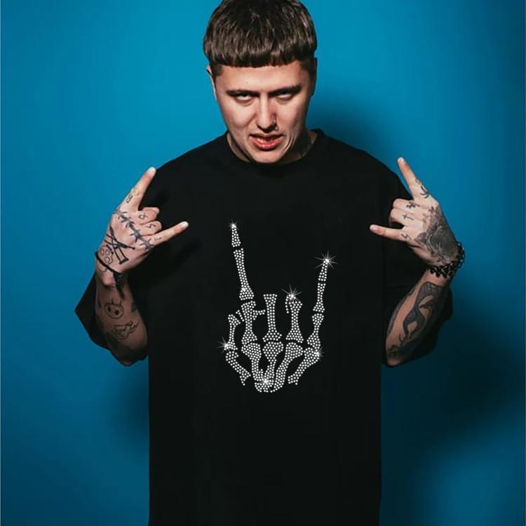 Rock And Roll Sembol Siyah Tshirt Tişört 