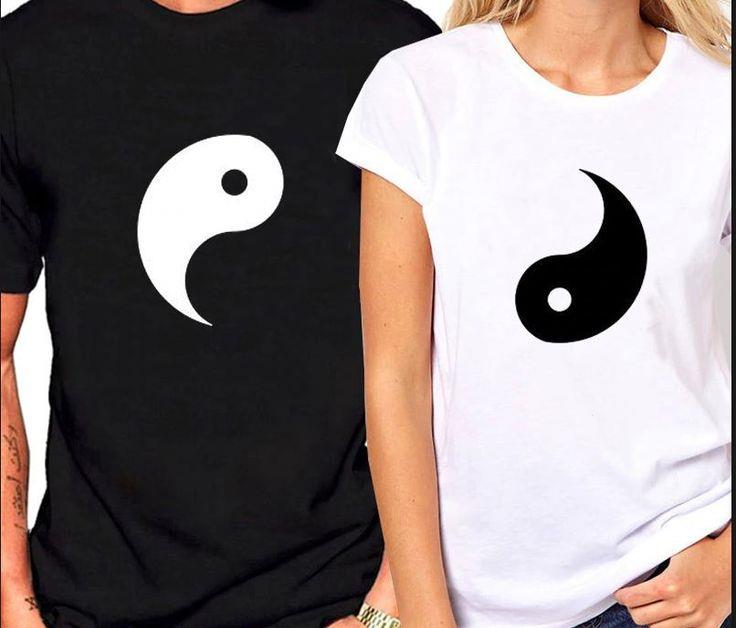 Sevgili Kombini Yinyang Baskılı Tshirt tişört 