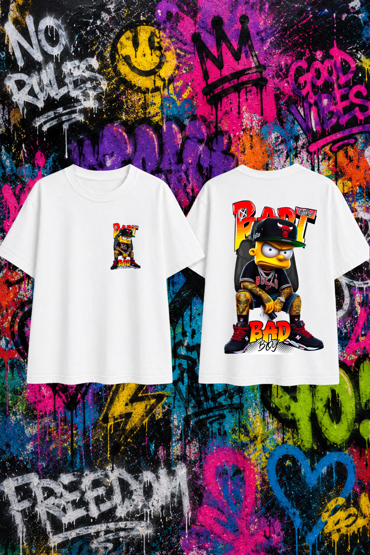 Simpson  Baskılı Beyaz Unisex Tişört  Tshirt