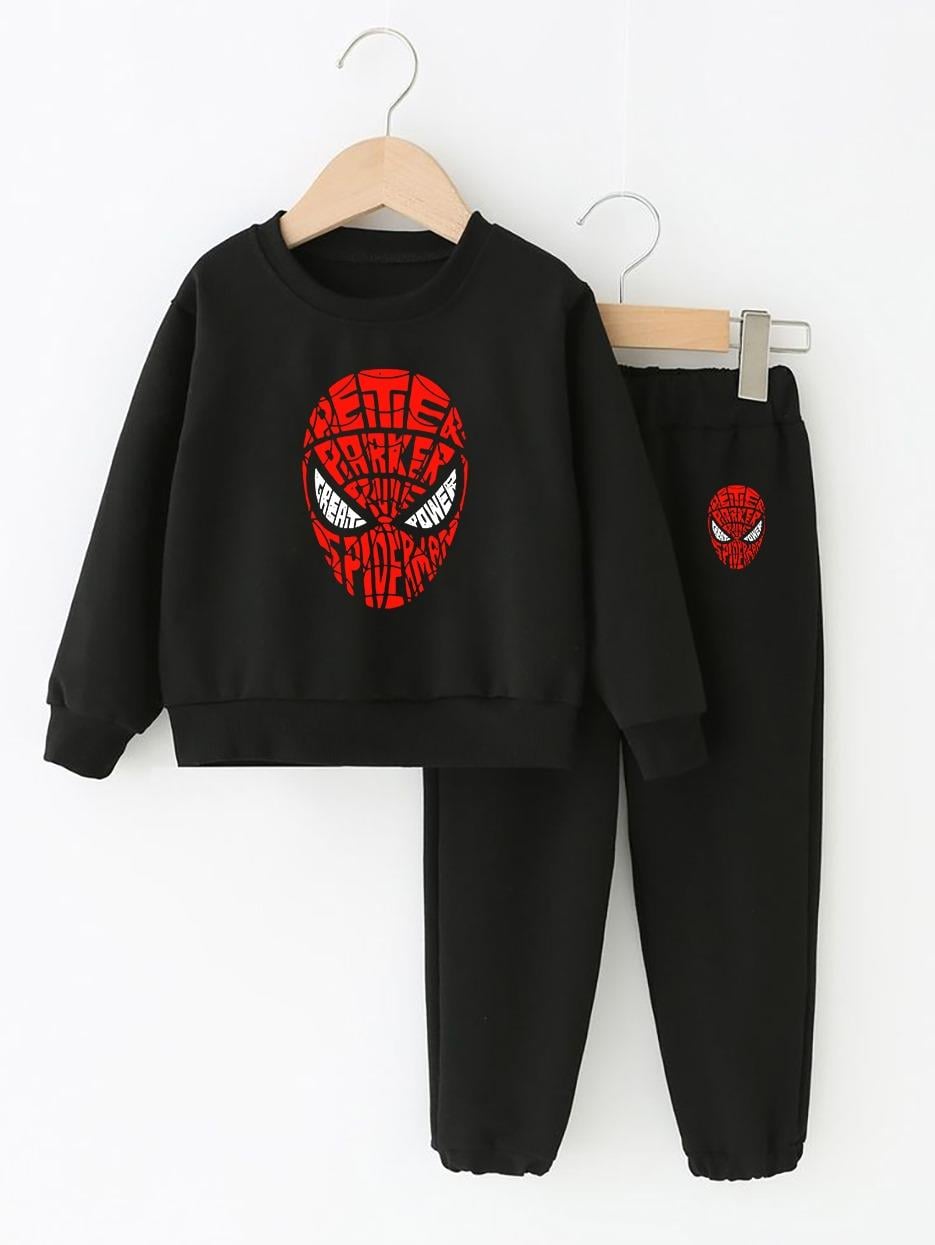 Spiderman Baskılı Siyah Eşofman Takımı