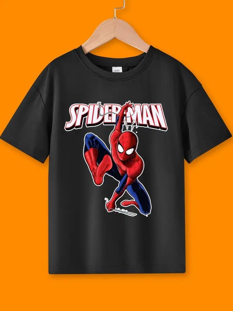 Spiderman Spiderman Yazılı Siyah Tişört T-shirt