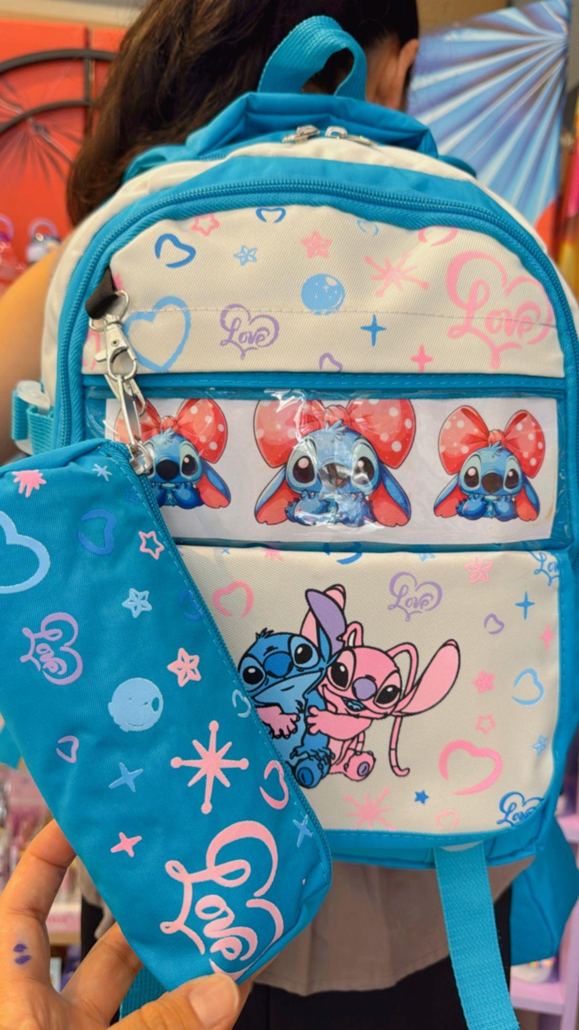 Stich Mavi Termal Beslenme Çantalı Kalem Kutulu 2 Gözlü 5 Bölmeli Okul Çantası 