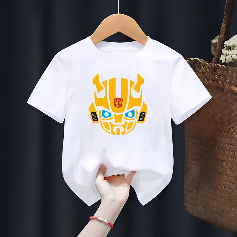Transformers Bumblebee Baskılı (Sarı Kafa) Beyaz Tshirt Tişört  