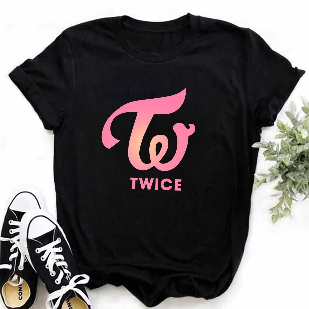 Twice Logo Baskılı Siyah Tshirt Tişört