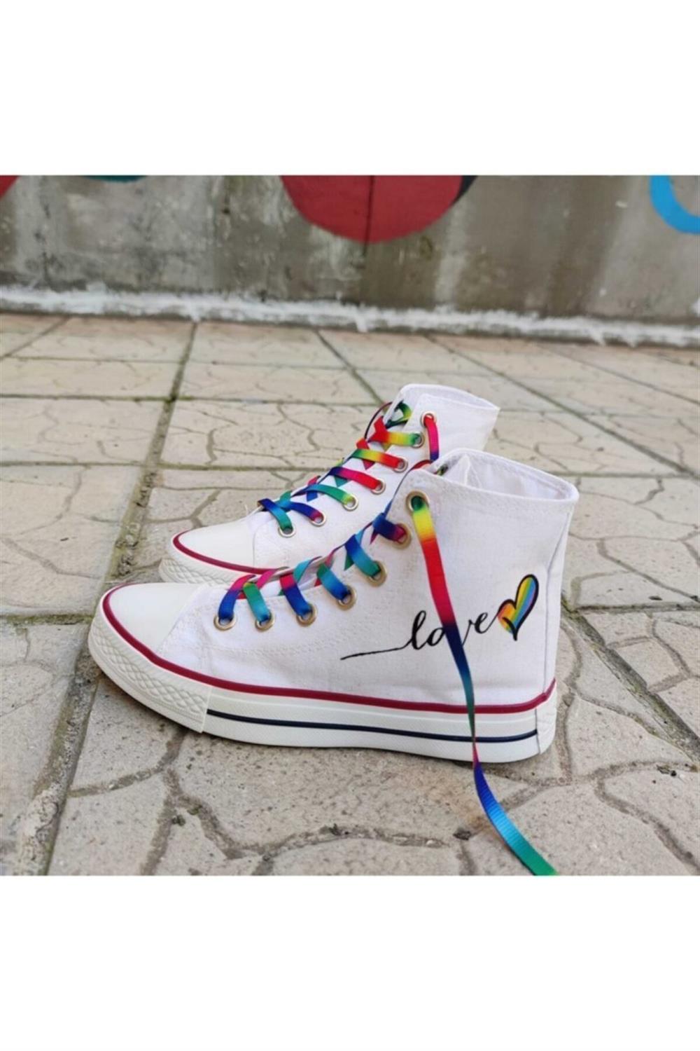 Unisex Günlük Love Baskılı Spor Ayakkabı Sneakers Shoes